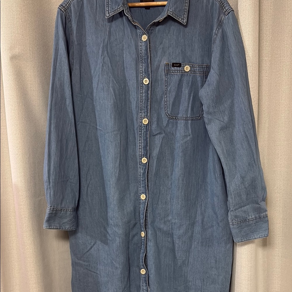 Denim Button-Up Shirt Dress